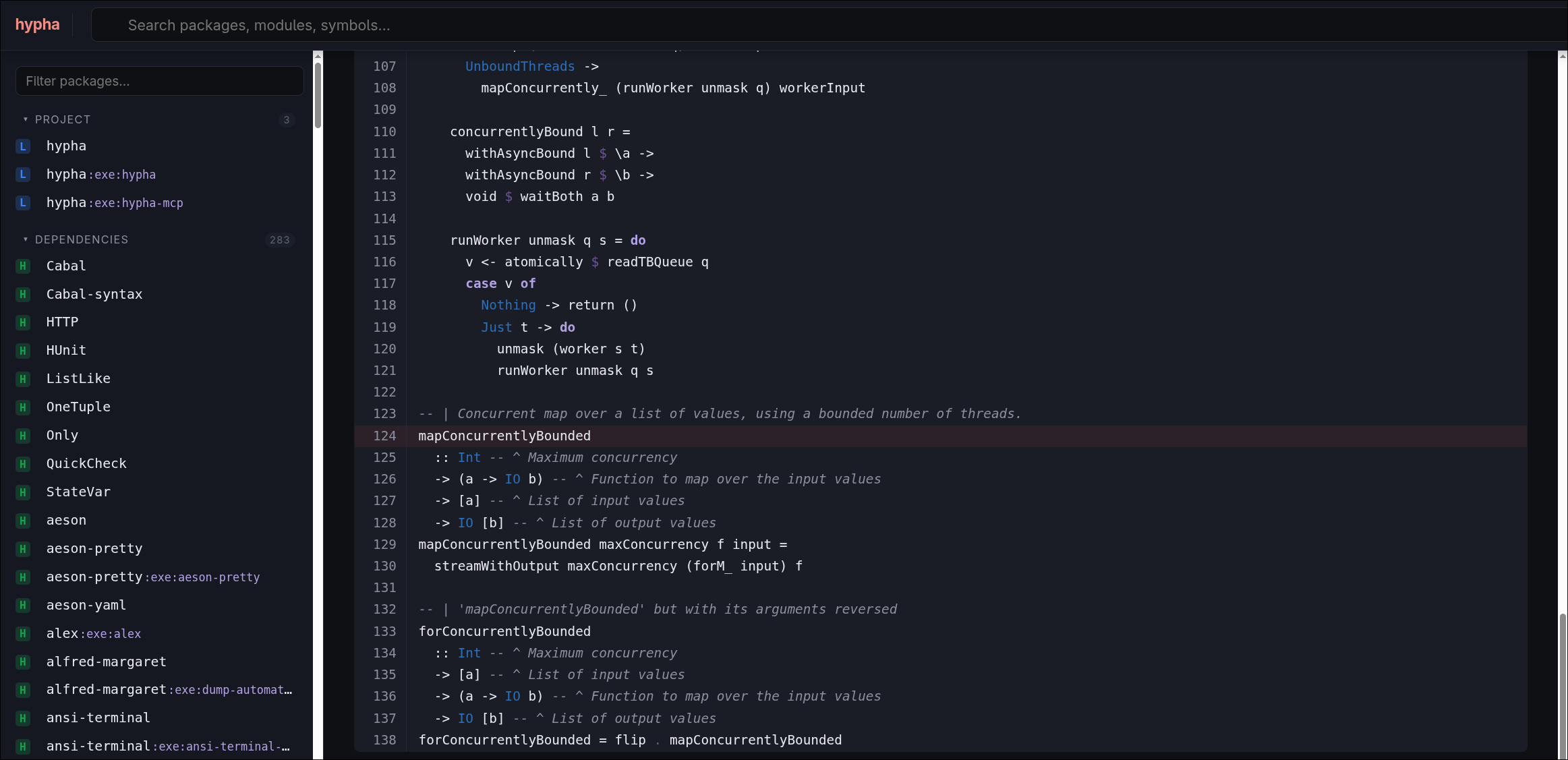 highlighted source view